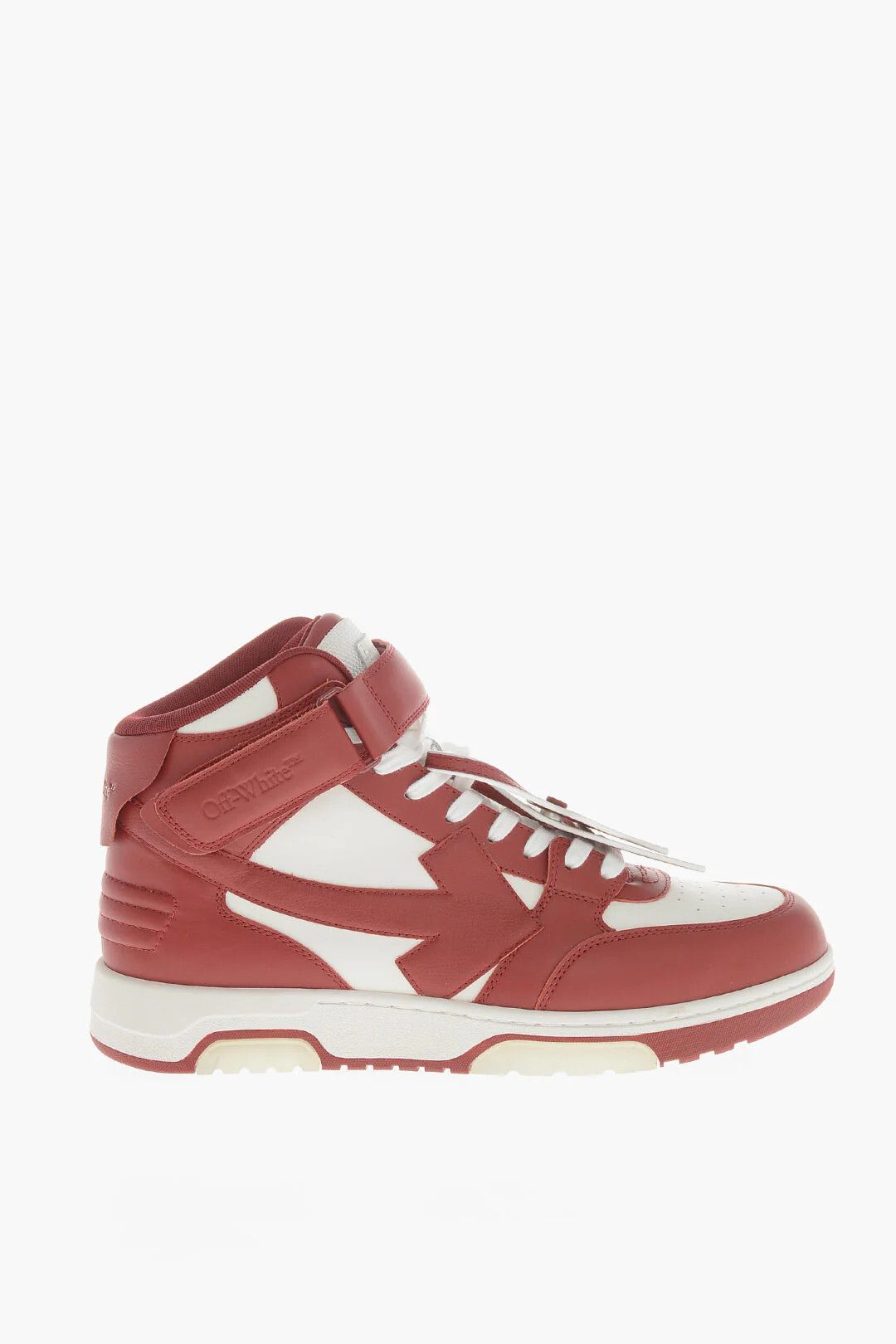 Off-White og1mm0426 Two-Tone Leather Hi-Top Sneakers in White & Red Size US 12 / EU 45 - 1 Thumbnail