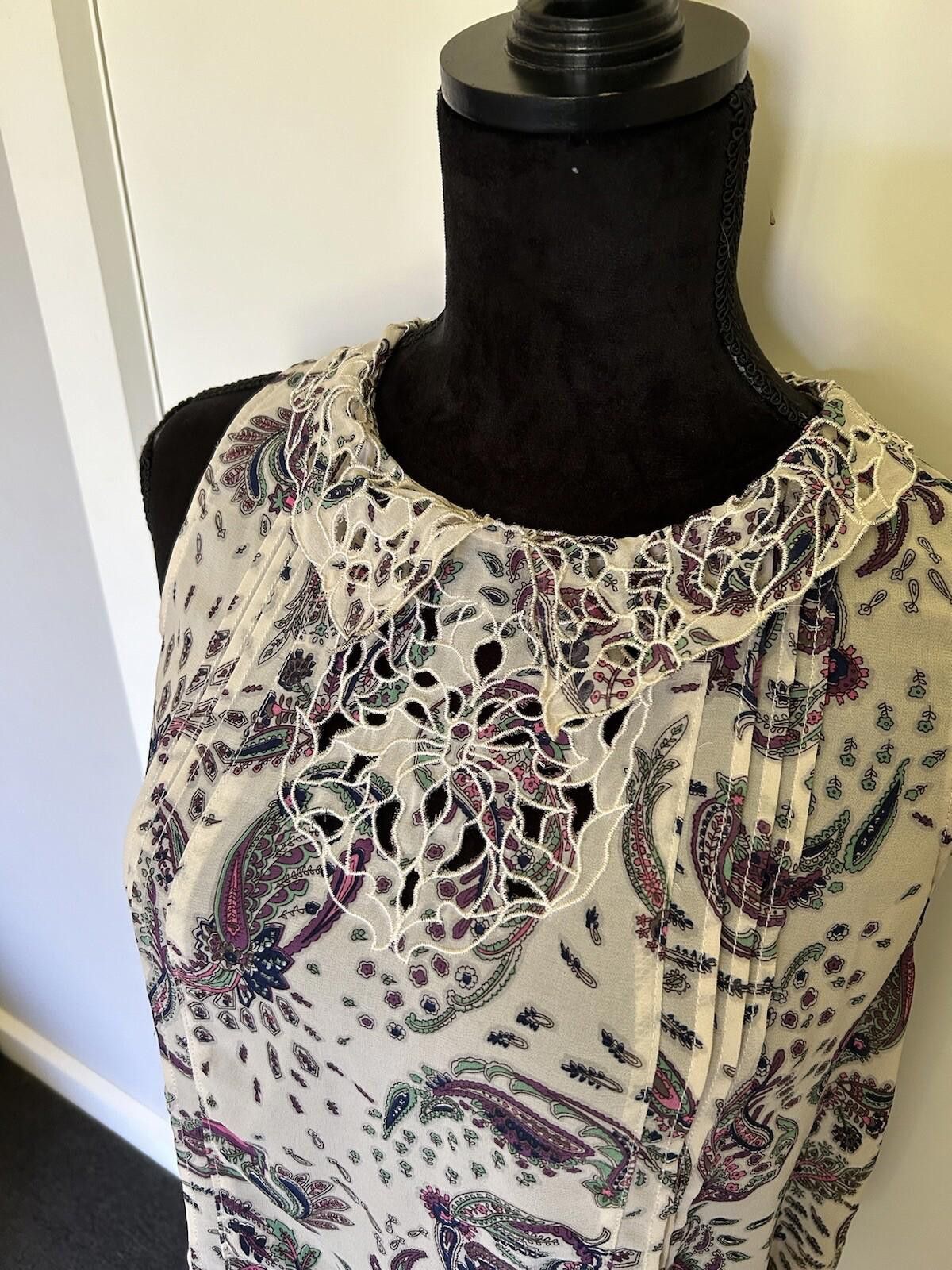 Portland Leather Portmans Corporate Singlet Blouse Paisley - Size 10 (002) Size M / US 6-8 / IT 42-44 - 5 Thumbnail