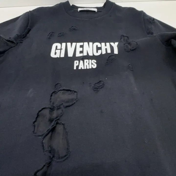 Givenchy Givenchy Givenchy Distressed Black Sweatshirt for Men -250 Size US XS / EU 42 / 0 - 5 Thumbnail
