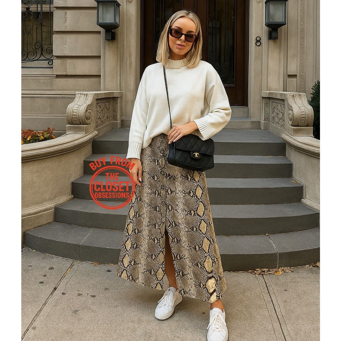 Zara ZARA Snakeskin Print Midi Skirt NWT Size 30" / US 8 / IT 44 - 5 Thumbnail