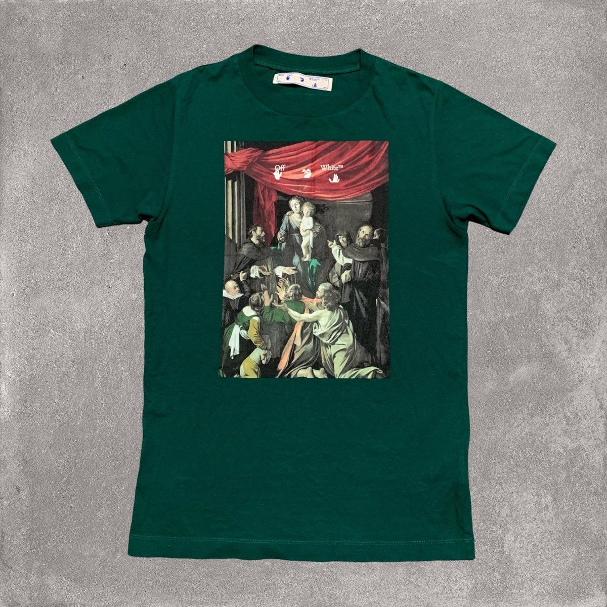 Off-White Off White Small Caravaggio Arrows Green Tee Virgil Abloh Size US S / EU 44-46 / 1 - 1 Thumbnail
