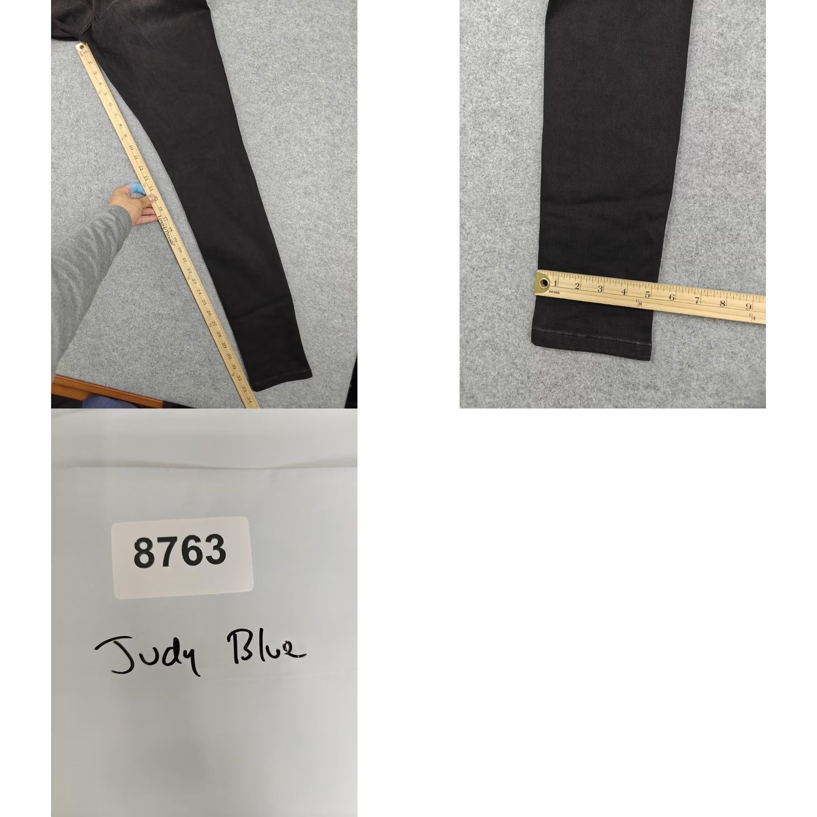 Denime Judy Blue Jeans Womens 15/32 Black Charcoal Wash Skinny Slim Stretch Denim Jeans Size 36" / US 14 / IT 50 - 9 Thumbnail