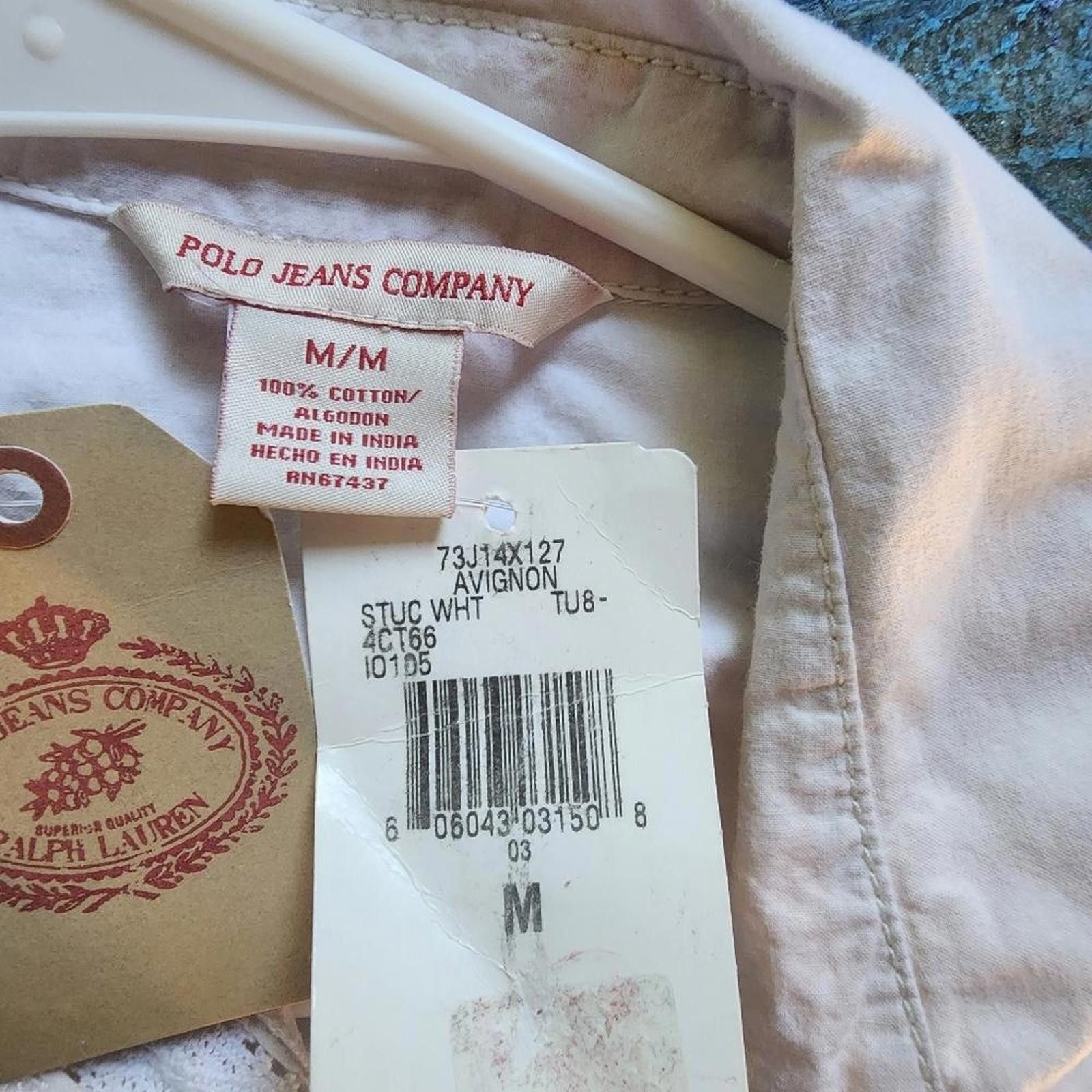 Polo Ralph Lauren. White, 100% Cotton Button-Up Top. M