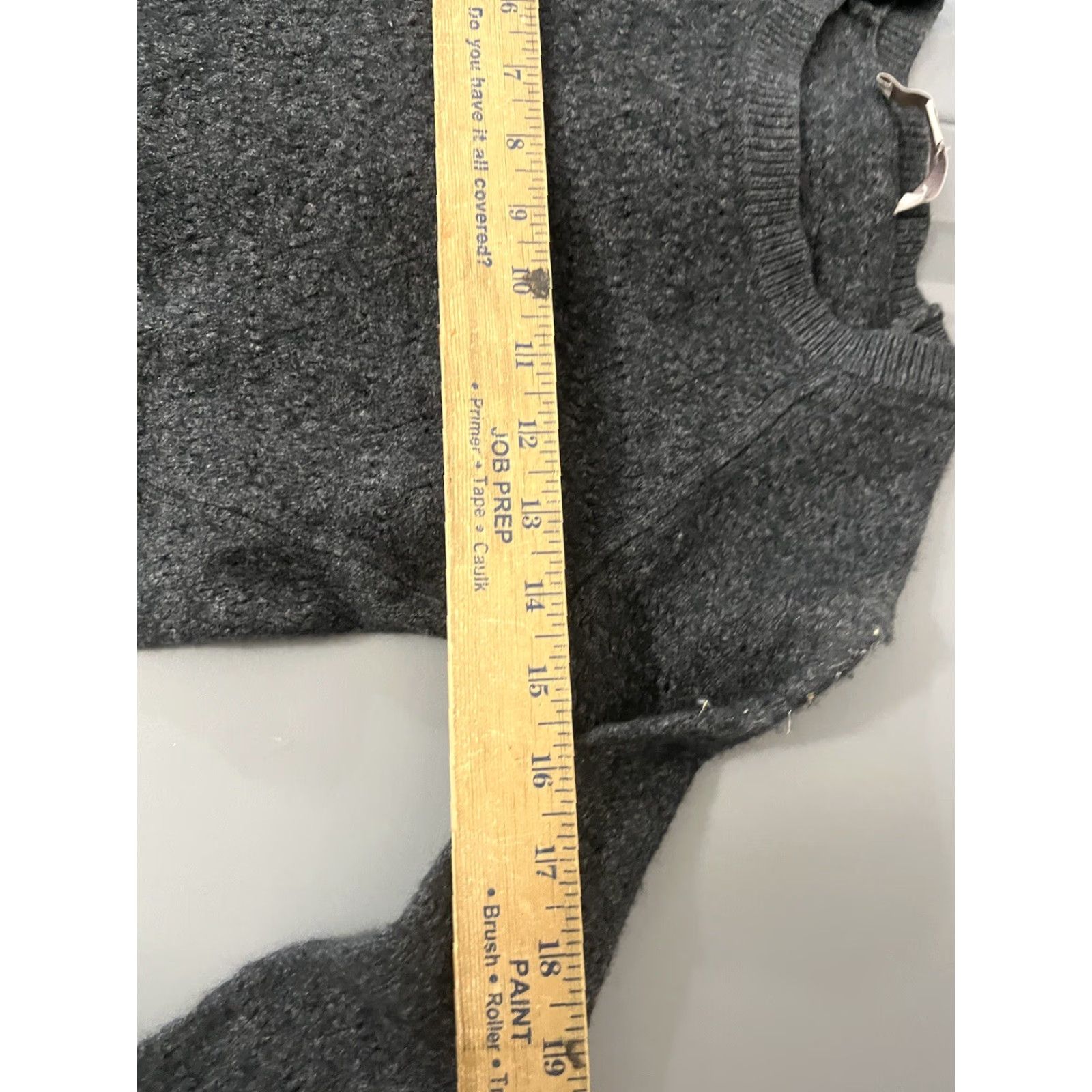 Loft VINTAGE LOFT Sweater Shirt Women M Gray Wool Cotton Pullover Long Sleeve Round Neck Classic Geometric 90s Fall Women Size M / US 6-8 / IT 42-44 - 6 Thumbnail