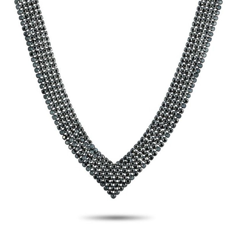 Swarovski Swarovski Fit Rhodium-Plated Stainless Steel Black Necklace Size ONE SIZE - 6 Thumbnail