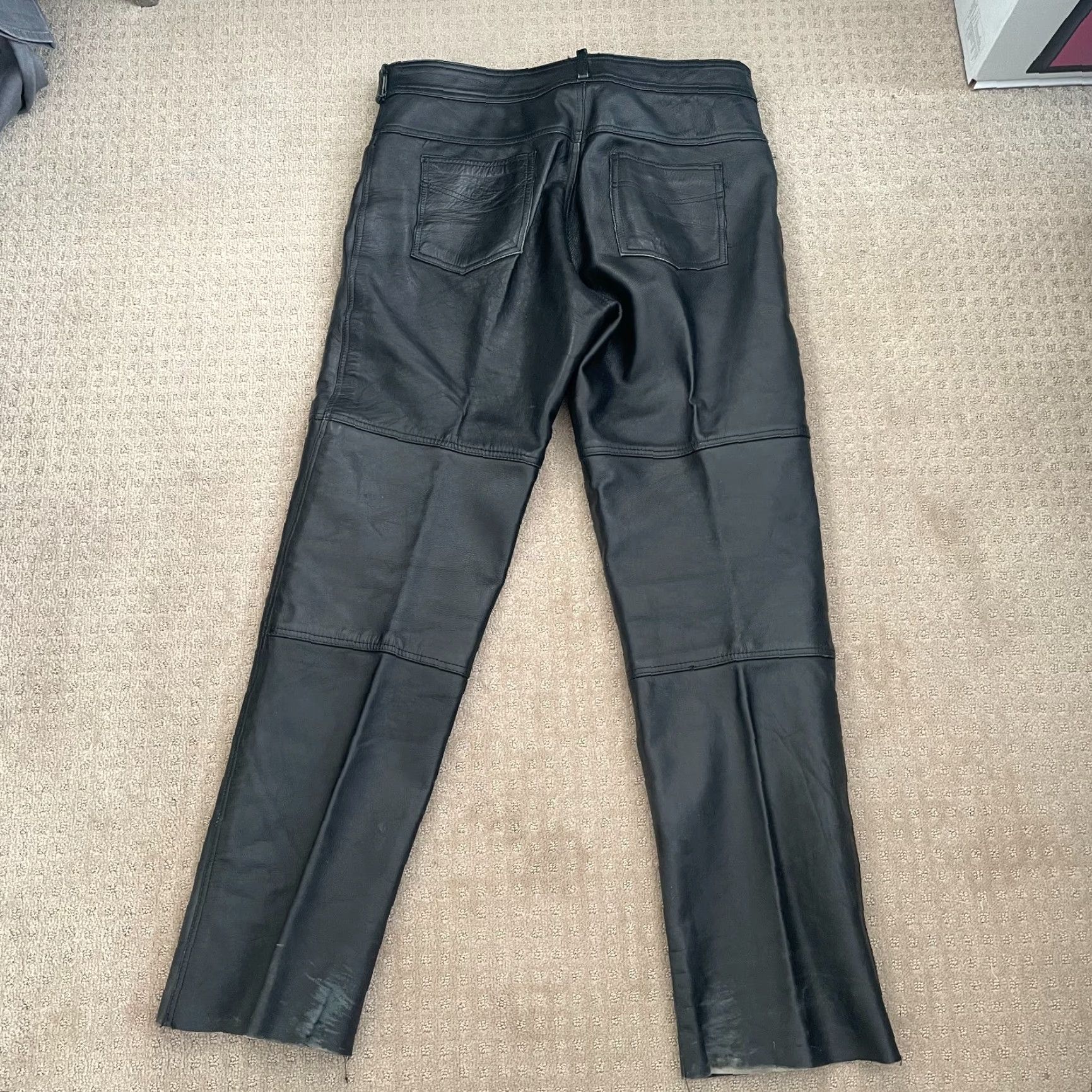 Vintage VINTAGE Frontier Leathers Biker Pants Men 38x33 Black Straight Size US 38 / EU 54 - 7 Thumbnail