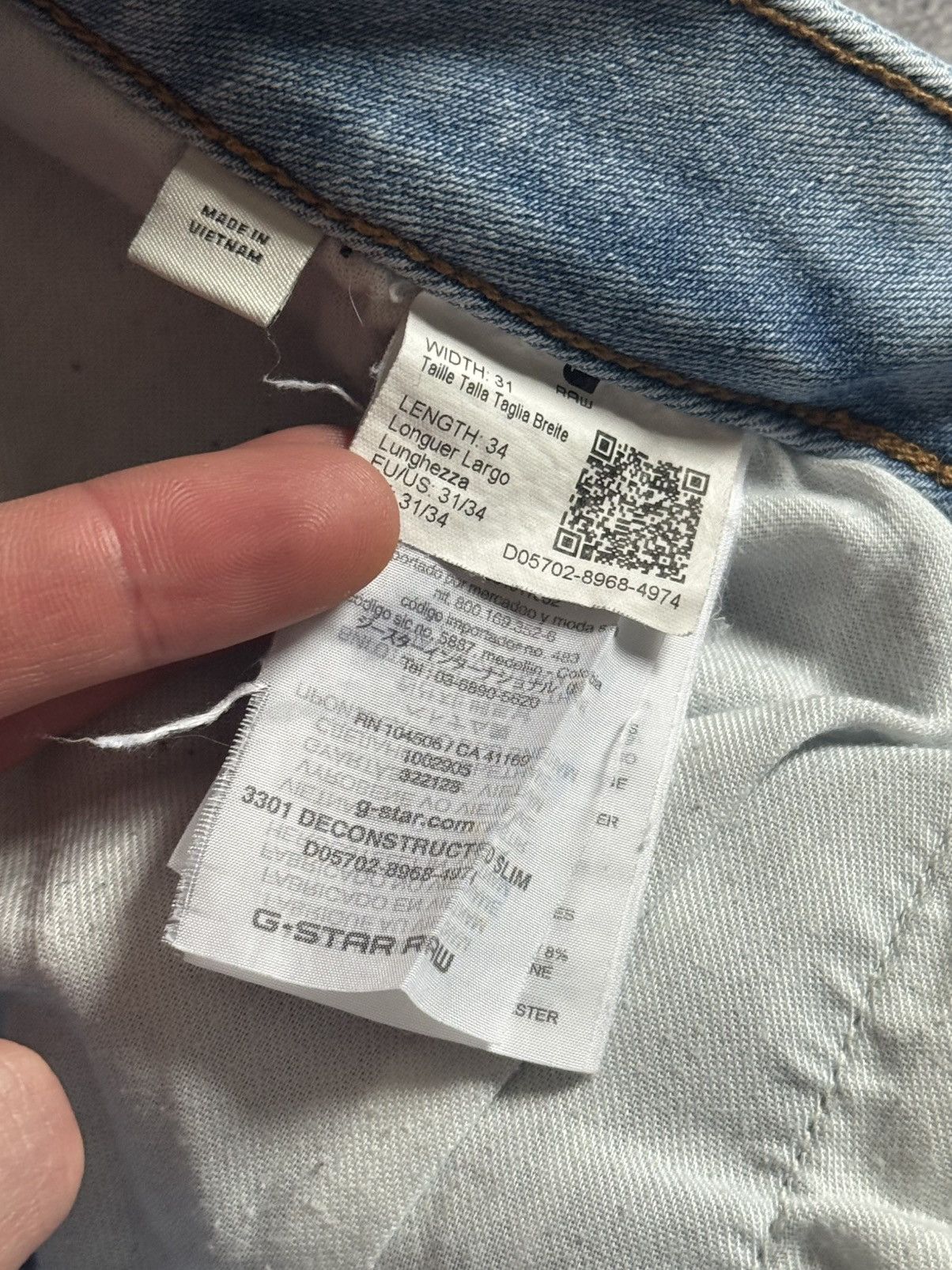 G-Star G star raw 31/34 3301 deconstruct slim pants jeans trousers Size US 31 - 10 Thumbnail