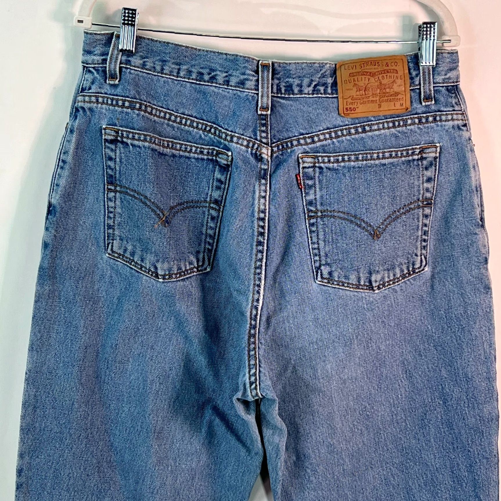 Levi's VINTAGE Levi's Jeans 550 Women Size 16 Blue Denim 30in Inseam Relaxed Tapered USA Made Womens Size 38" / US 16 / IT 52 - 4 Thumbnail