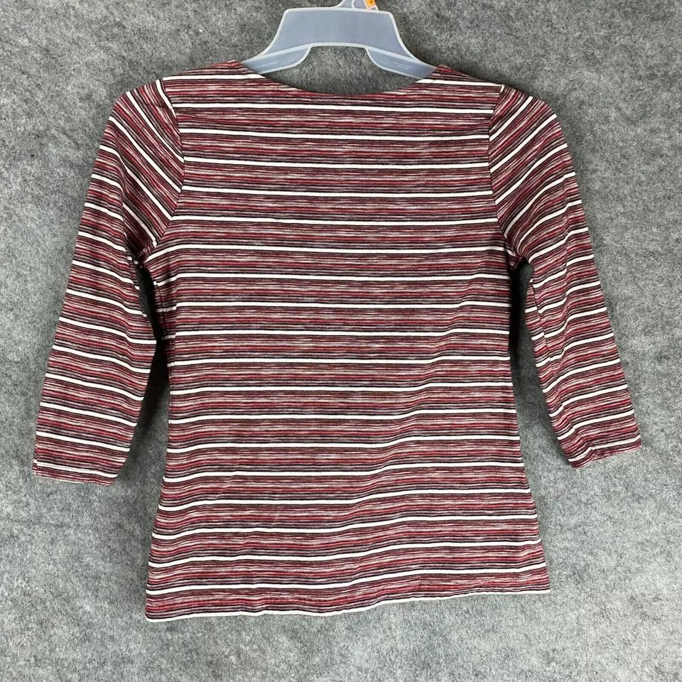Other Laura Scott 3/4 Sleeve Top Small Women's Striped Cotton S Size S / US 4 / IT 40 - 8 Thumbnail