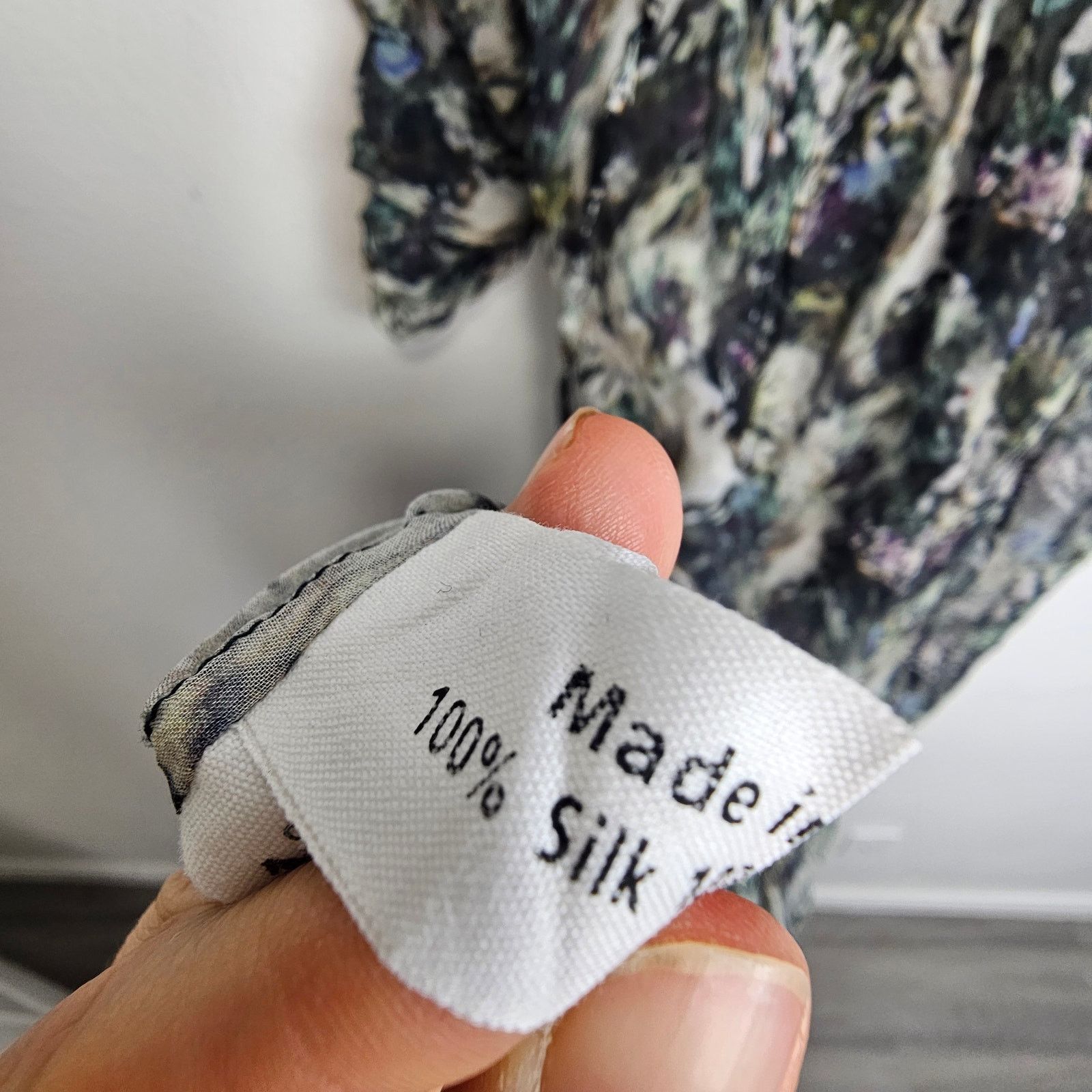 Mega Yacht Megan Park Silk Dress 0 Watercolor Sheer Overlay Pintuck Size XS / US 0-2 / IT 36-38 - 7 Thumbnail
