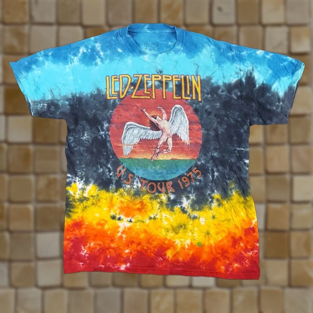 Etro VINTAGE Tie-Dye Led Zeppelin US Tour Men's Size M Retro Band Rock Graphic T Shirt Size US M / EU 48-50 / 2 - 1 Thumbnail