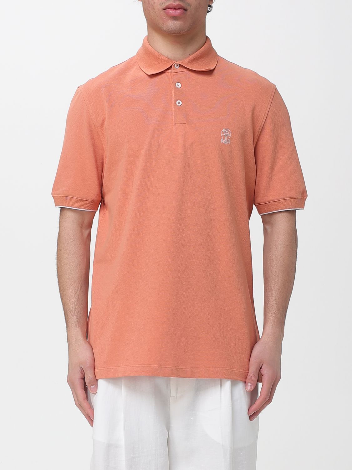 Brunello Cucinelli Brunello Cucinelli Polo Shirt Men Orange Size US L / EU 52-54 / 3 - 1 Thumbnail