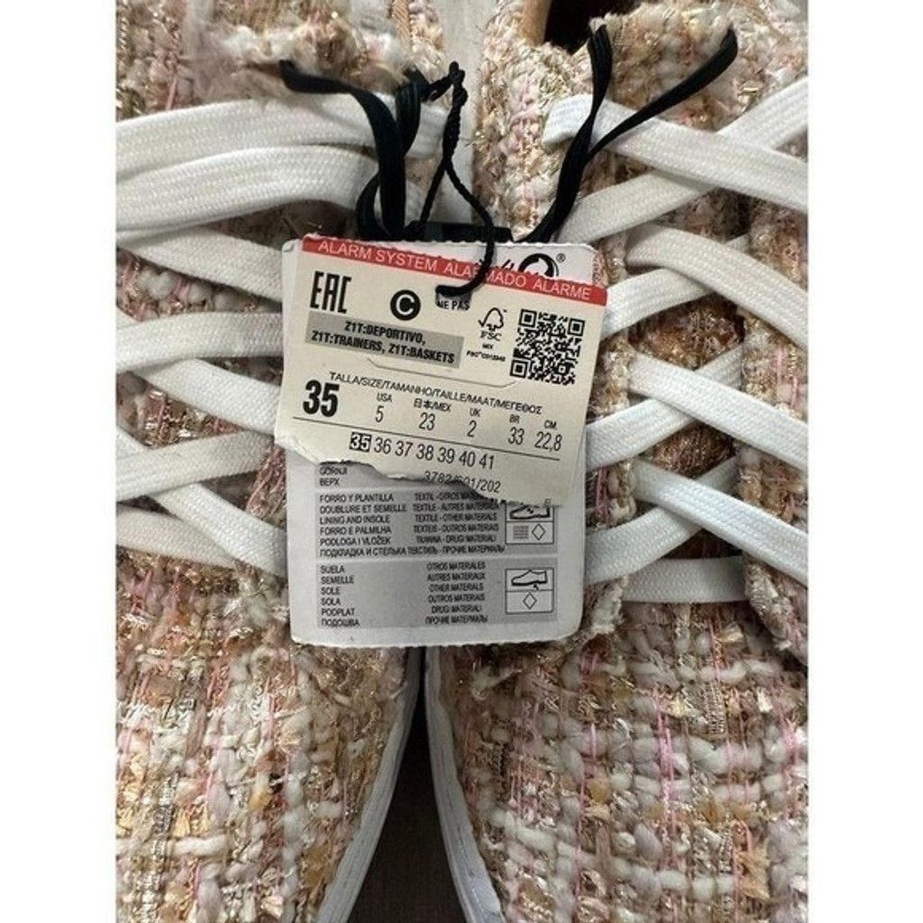 Zara Zara Tweed Sequins Banana Embellished Sneakers Women 5 US EU Size US 5 / IT 35 - 5 Thumbnail