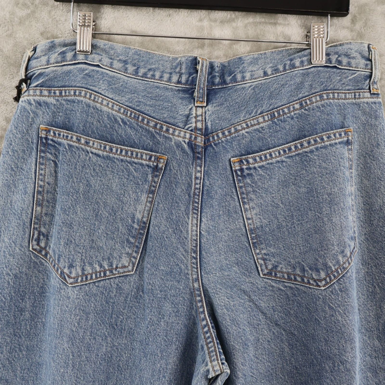 Agolde AGOLDE Ellis Trouser Wide Leg Denim Jeans Womens 28 Pleated Size 28" / US 6 / IT 42 - 12 Thumbnail