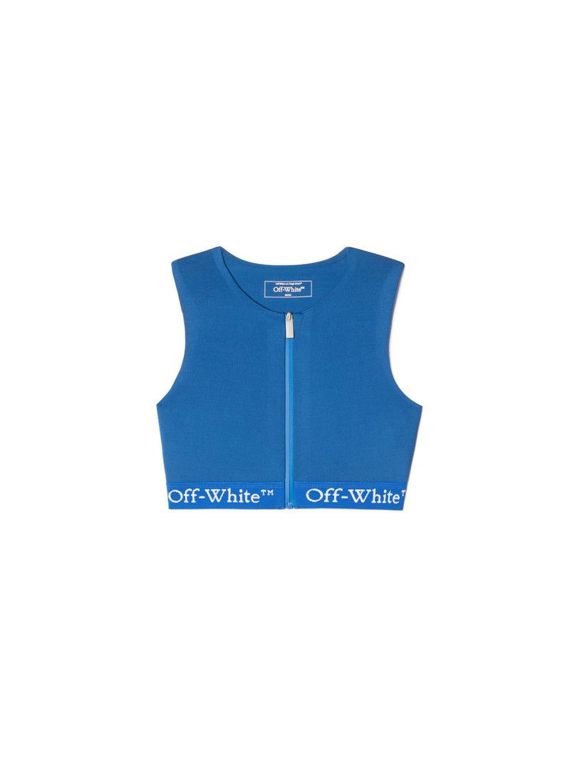 Off-White o1y1225 Logo Crop Top in Bright Blue Size XS / US 0-2 / IT 36-38 - 1 Thumbnail
