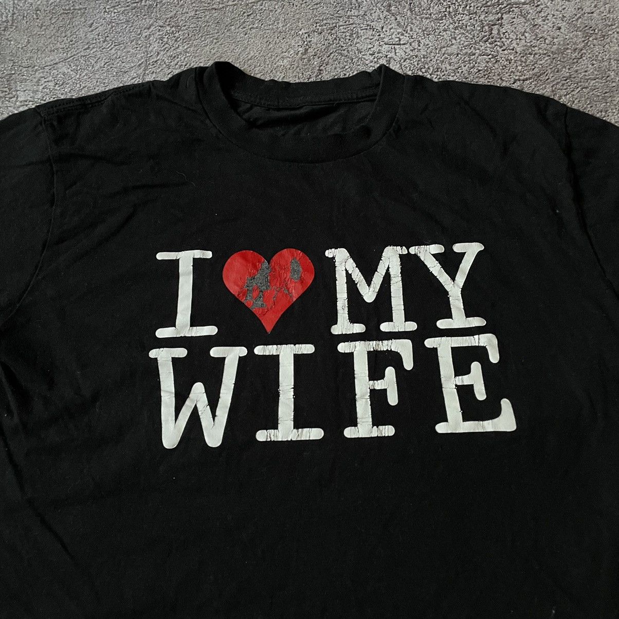 Vintage Vintage Y2K Black Graphic Slogan Tee I Love My Wife Slim M Size US M / EU 48-50 / 2 - 4 Thumbnail