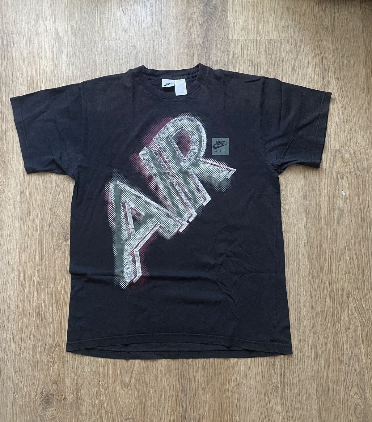 Nike × Vintage Vintage 90s Nike Air Big Logo two side Swoosh T-Shirt Tee Size US XL / EU 56 / 4 - 1 Thumbnail