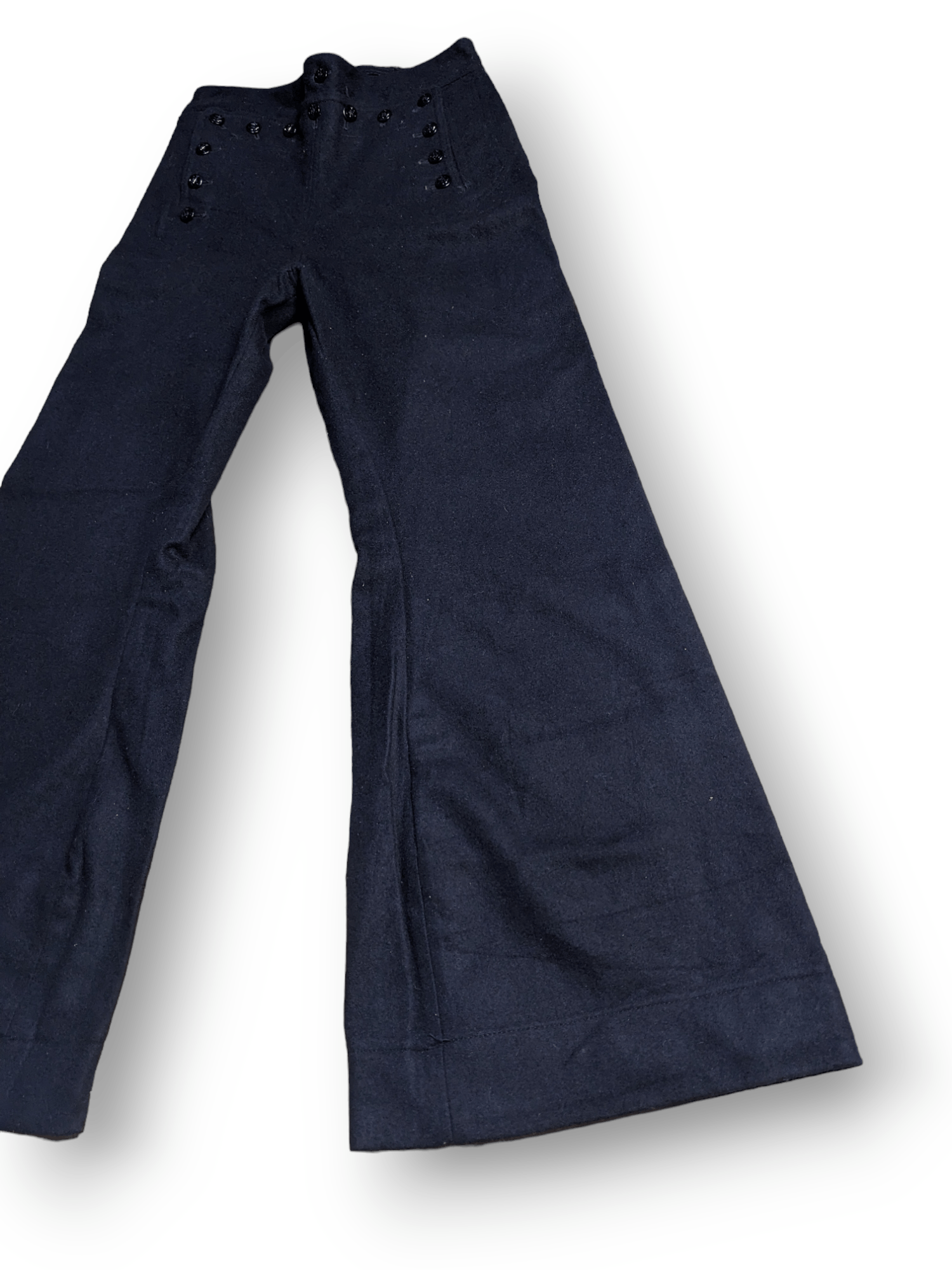 image of Military Vintage 40S Us Navy Sailor Wool Flare Pants in Dark Blue, Men's (Size 26)