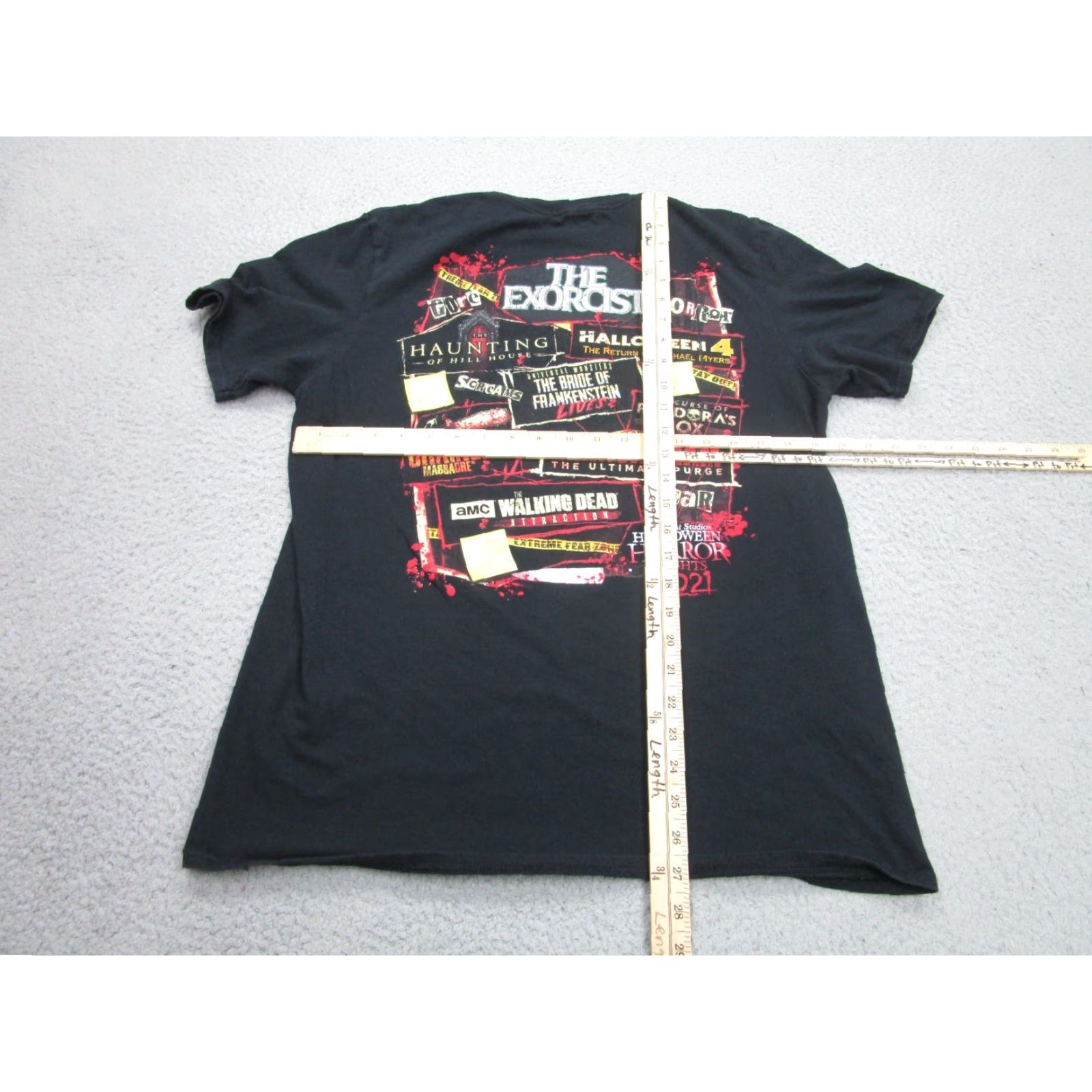 Vintage VINTAGE Halloween Horror Nights Shirt Men L Black Exorcist Myers Jason Walking Dead 2021 Size US L / EU 52-54 / 3 - 6 Thumbnail