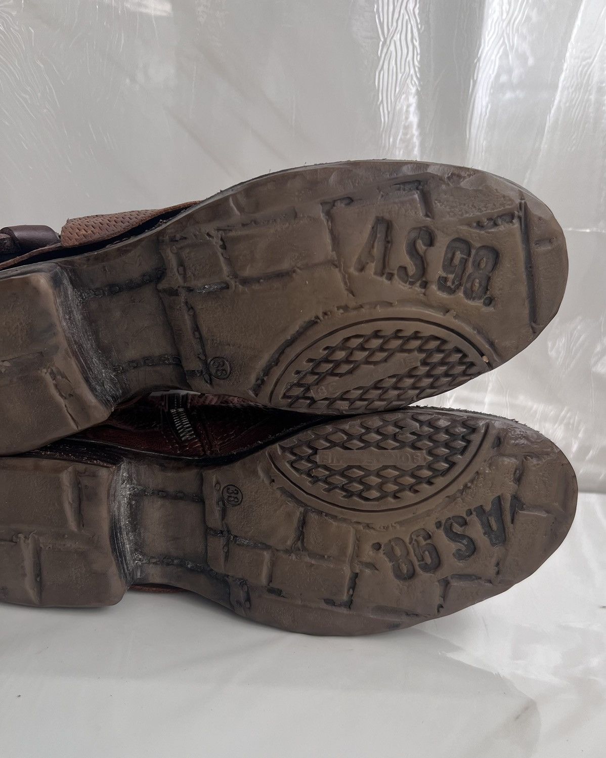 A.S.98 As 98 Airstep Zipper Boho Biker brown distressed boot Size US 8 / IT 38 - 10 Thumbnail
