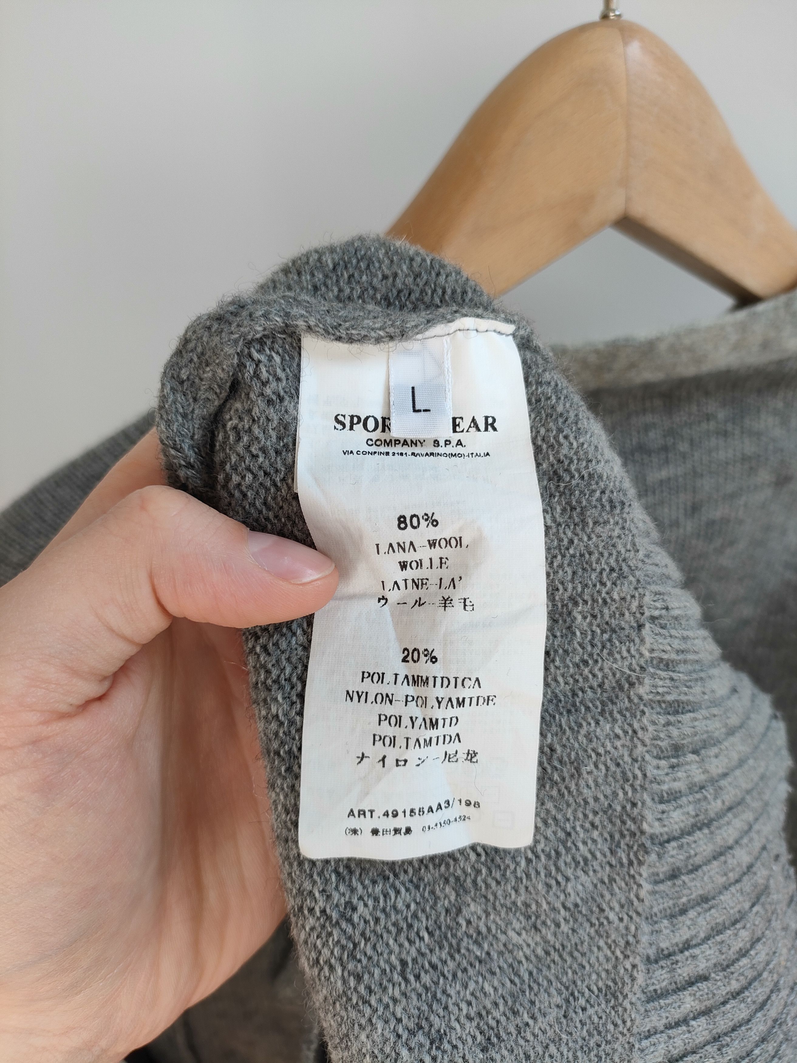 Stone Island A/W 2008 Stone Island grey wool nylon sweater Size US L / EU 52-54 / 3 - 9 Thumbnail