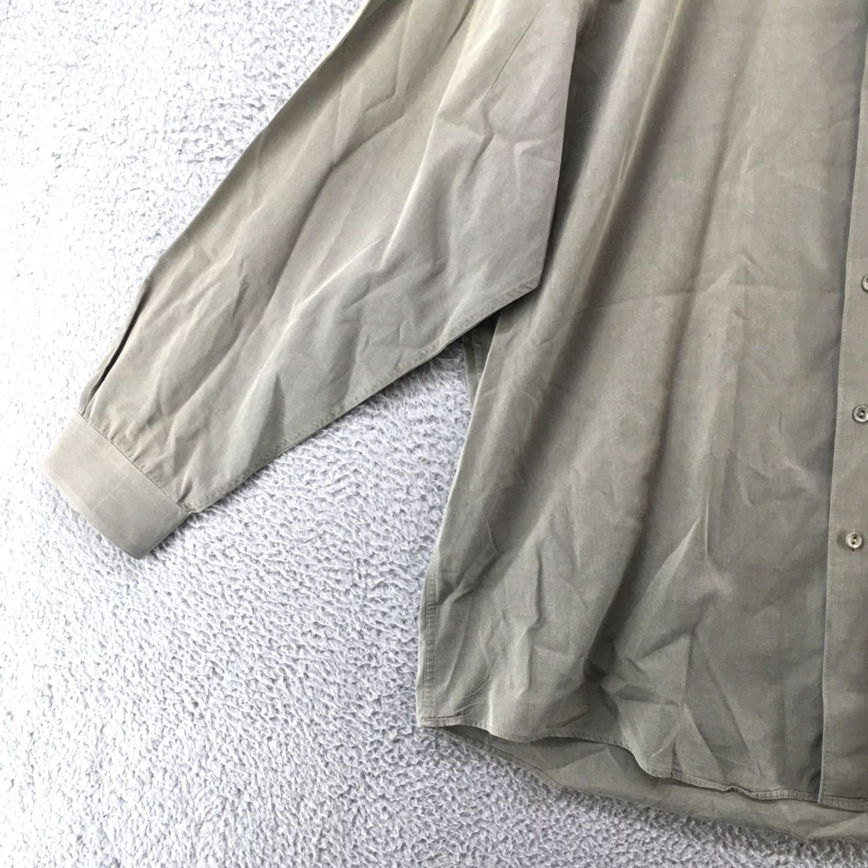 Sperry Perry Ellise Button-Up Shirt Top Mens 16 Green Cotton Dolman Long Sleeve Collar Shirt Size US L / EU 52-54 / 3 - 3 Thumbnail