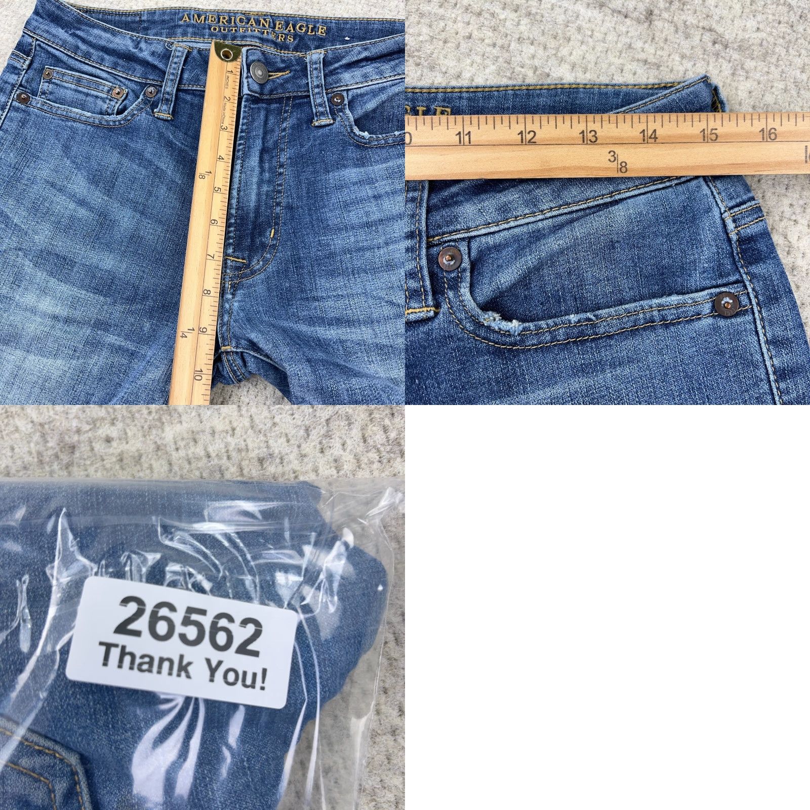 American Eagle Outfitters American Eagle Jeans Men 29x30 Regular Straight Blue 5-Pocket Denim Modern Classic (Medium Wash) Mens Size US 29 - 9 Thumbnail