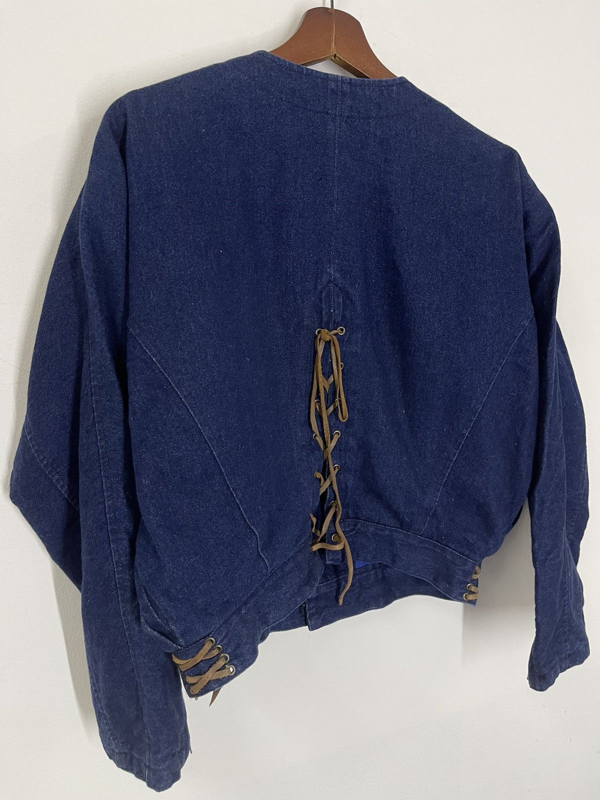 Japanese Brand VINTAGE INDIGO DENIM SASSON PARACHUTE CROP JACKET Size US M / EU 48-50 / 2 - 2 Thumbnail