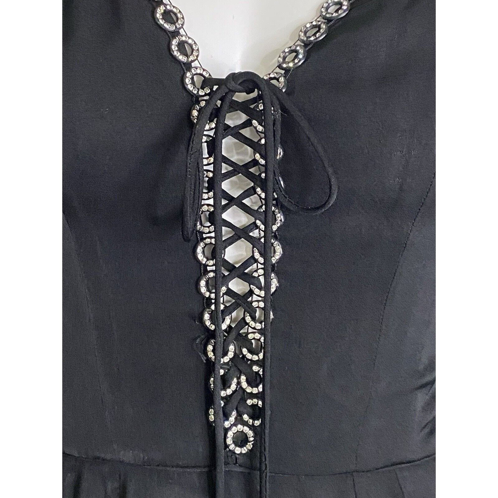 Vintage Vintage 1970s Jack Hartley Miami Black Corset Cocktail Midi Size XS / US 0-2 / IT 36-38 - 20 Thumbnail