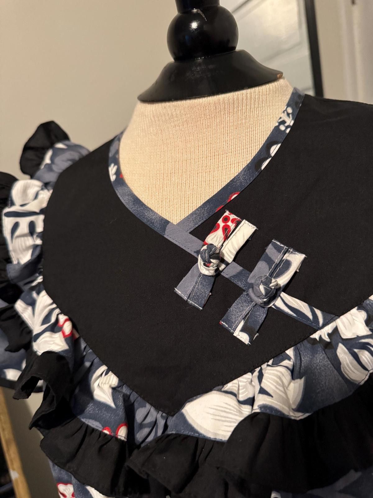 Designer VTG JaneM Floral tiki Hawaiian Dress with Ruffles Size S / US 4 / IT 40 - 2 Thumbnail