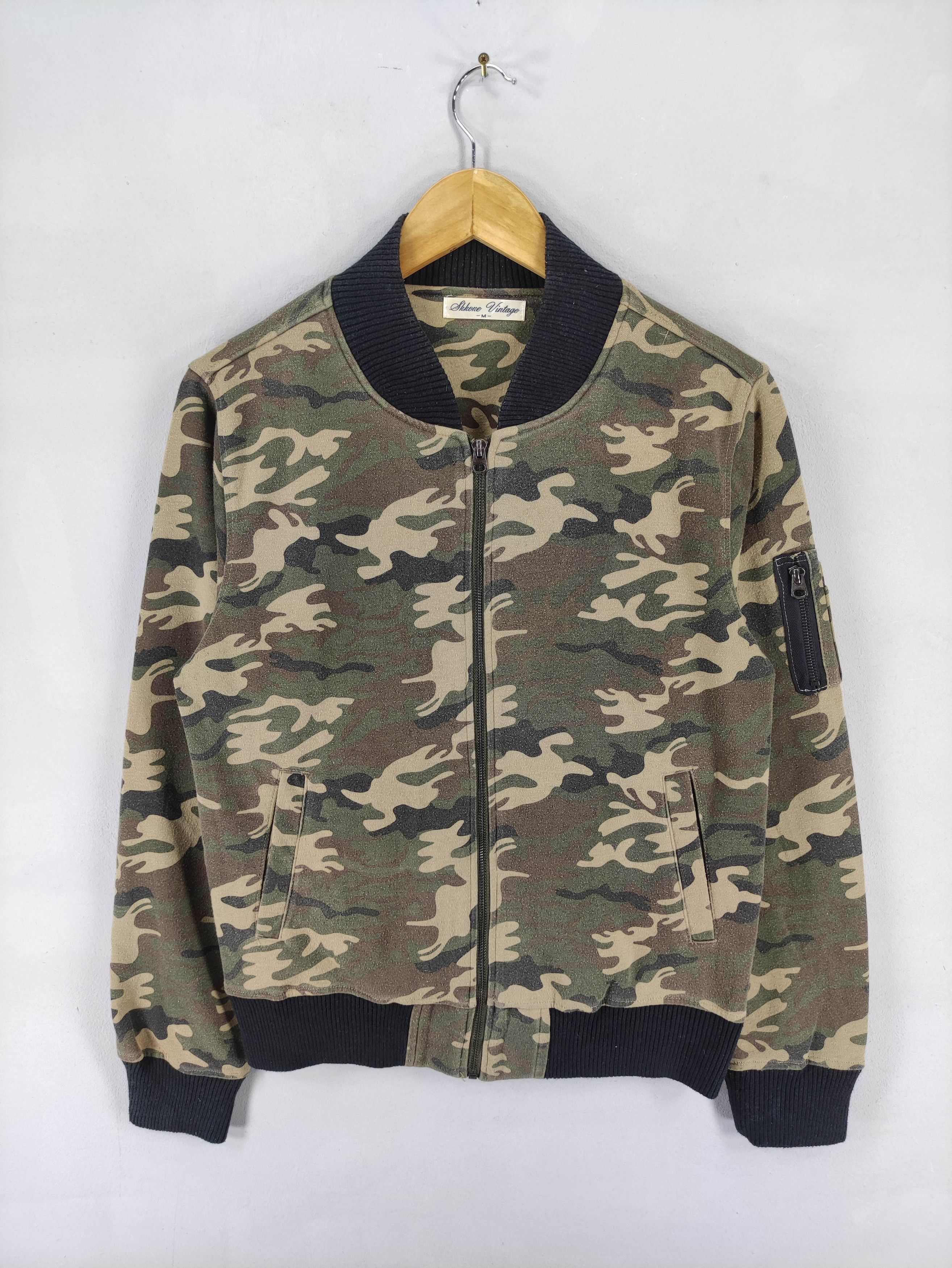 Vintage Sweater Bomber Style Zipper Jacket By Skkone