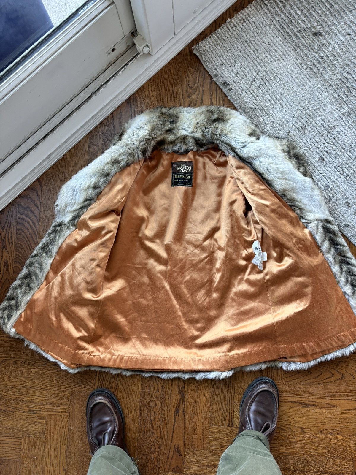 Sears × Vintage Vintage Faux Fur Coat Tissavel France 70s 60s Fox Lynx Vegan Size L / US 10 / IT 46 - 6 Thumbnail