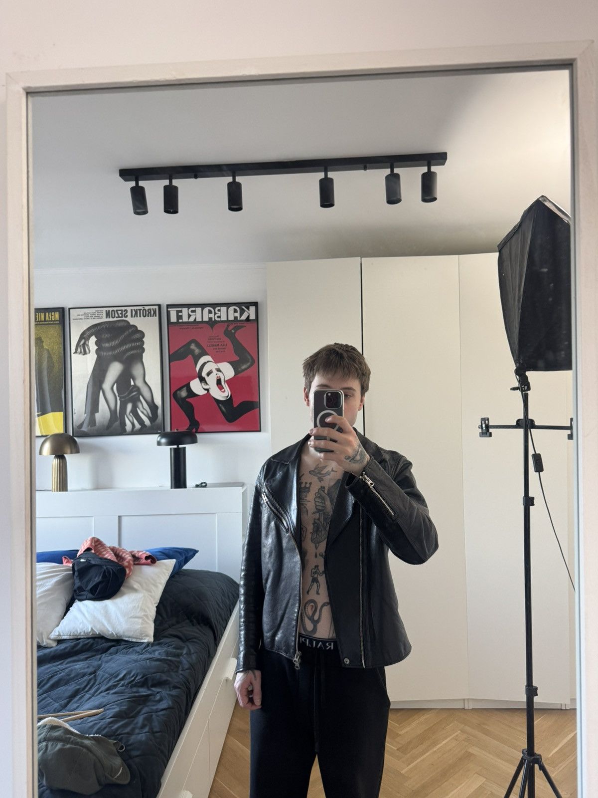 Acne Studios Acne Studios Gibson Jacket High Quality Leather Rare Black Size US L / EU 52-54 / 3 - 4 Thumbnail