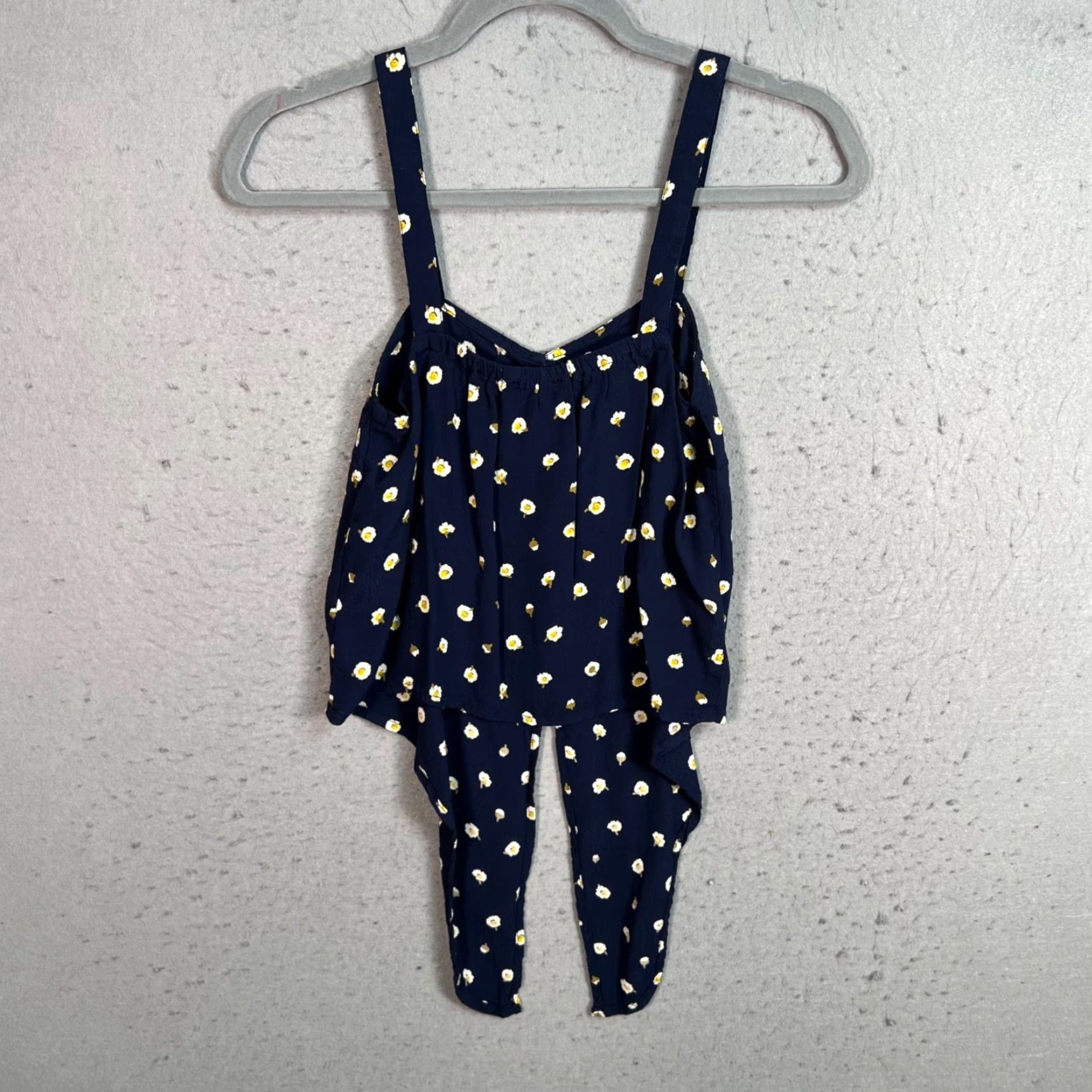 Madewell MADewell Navy Floral Blouse Womens 2XS Adult Small Sleeveless 100% Rayon Blue Floral Summer Top Womens Size XXS / US 00 / IT 34 - 2 Thumbnail