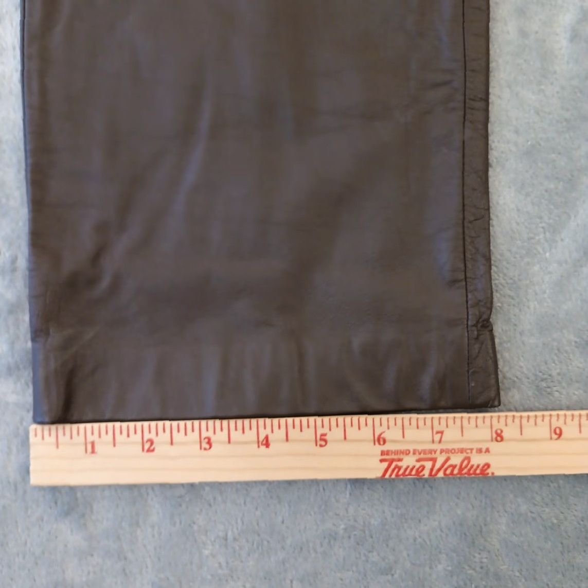 Vintage Mixit Womens Pants 10 Brown Leather 29x31 High Rise Lined Straight Chino Vintage No Size 32" / US 10 / IT 46 - 5 Thumbnail