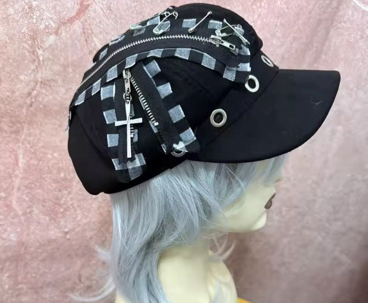 Japanese Brand Punk Plaid Zipper Cap Size ONE SIZE - 2 Thumbnail