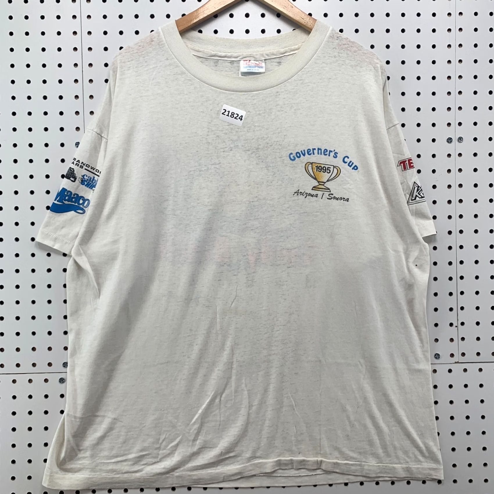 Hanes VINTAGE Governer's Cup White Single Stitch Fiesta On The Beach Mens XL 24x28 Arizona 90s Nike Shirt Mens? Size US XL / EU 56 / 4 - 2 Thumbnail