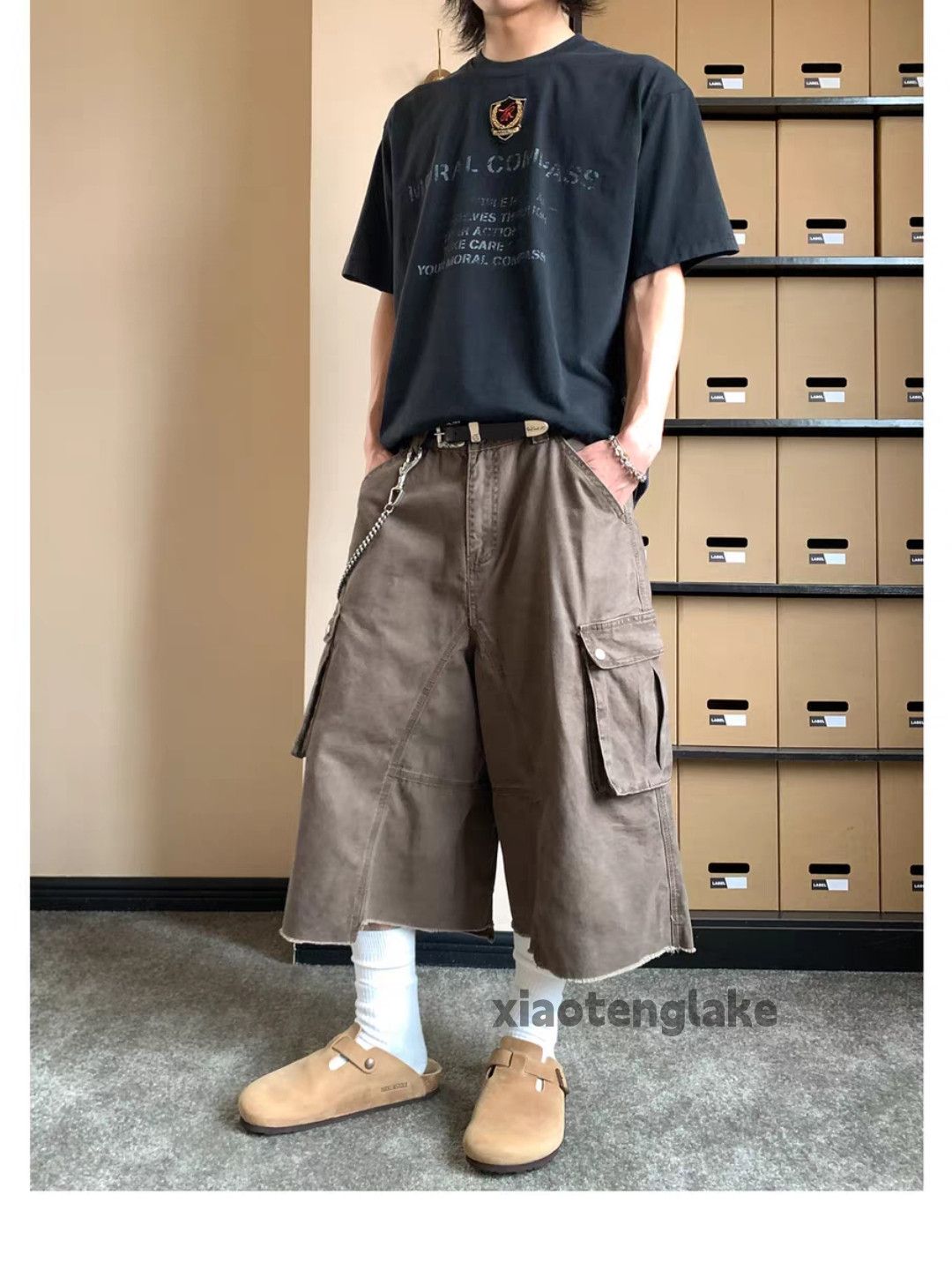 Designer × Japanese Brand × Vintage Unisex utility loose baggy hiphop carpenter work shorts Size US 32 / EU 48 - 6 Thumbnail