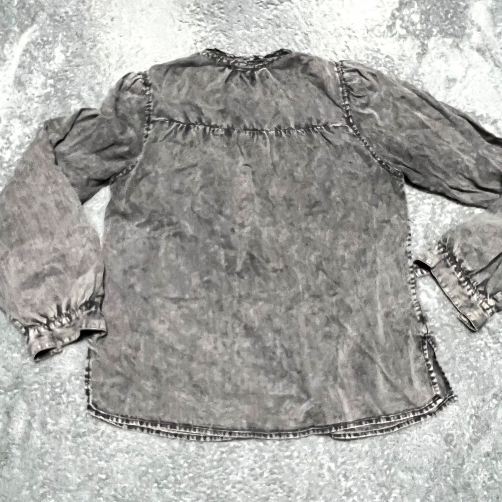 Rails Rails Shirt Womens Medium Camille Acid Wash Ruffle Faded Black Size M / US 6-8 / IT 42-44 - 3 Thumbnail