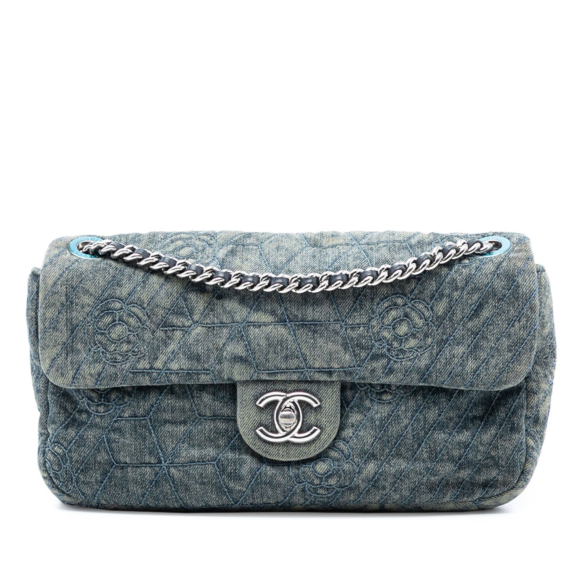 Chanel Medium Embroidered Denim Camellia Flap Size ONE SIZE - 1 Thumbnail