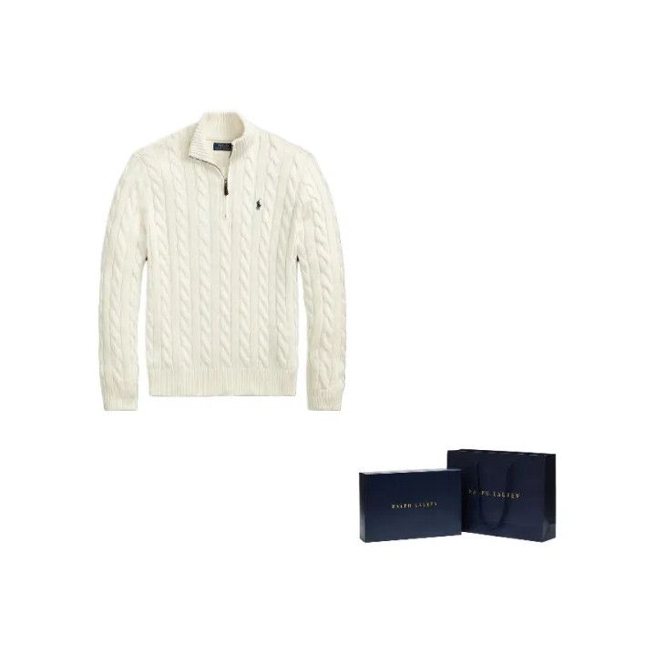 Polo Ralph Lauren Polo Ralph Lauren Men's Half-Zip Cable Knit Sweater Size US L / EU 52-54 / 3 - 1 Thumbnail