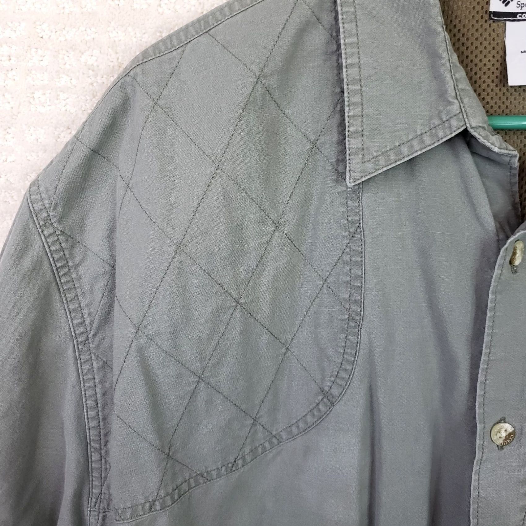 Vintage Columbia Shirt Men's XL Green Short Sleeve Button-Up Padded Shoulder Casual Travel Workwear Pocket Button-Up Shirt Size US XL / EU 56 / 4 - 4 Thumbnail