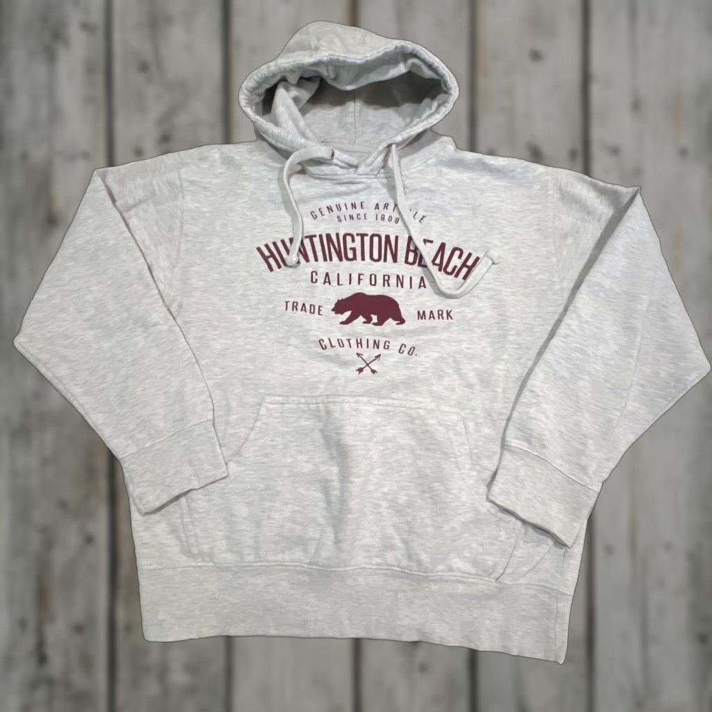 Vintage Huntington Beach Sweatshirt Men’s Medium Hoodie Front Pocket Grey California Size US M / EU 48-50 / 2 - 1 Thumbnail