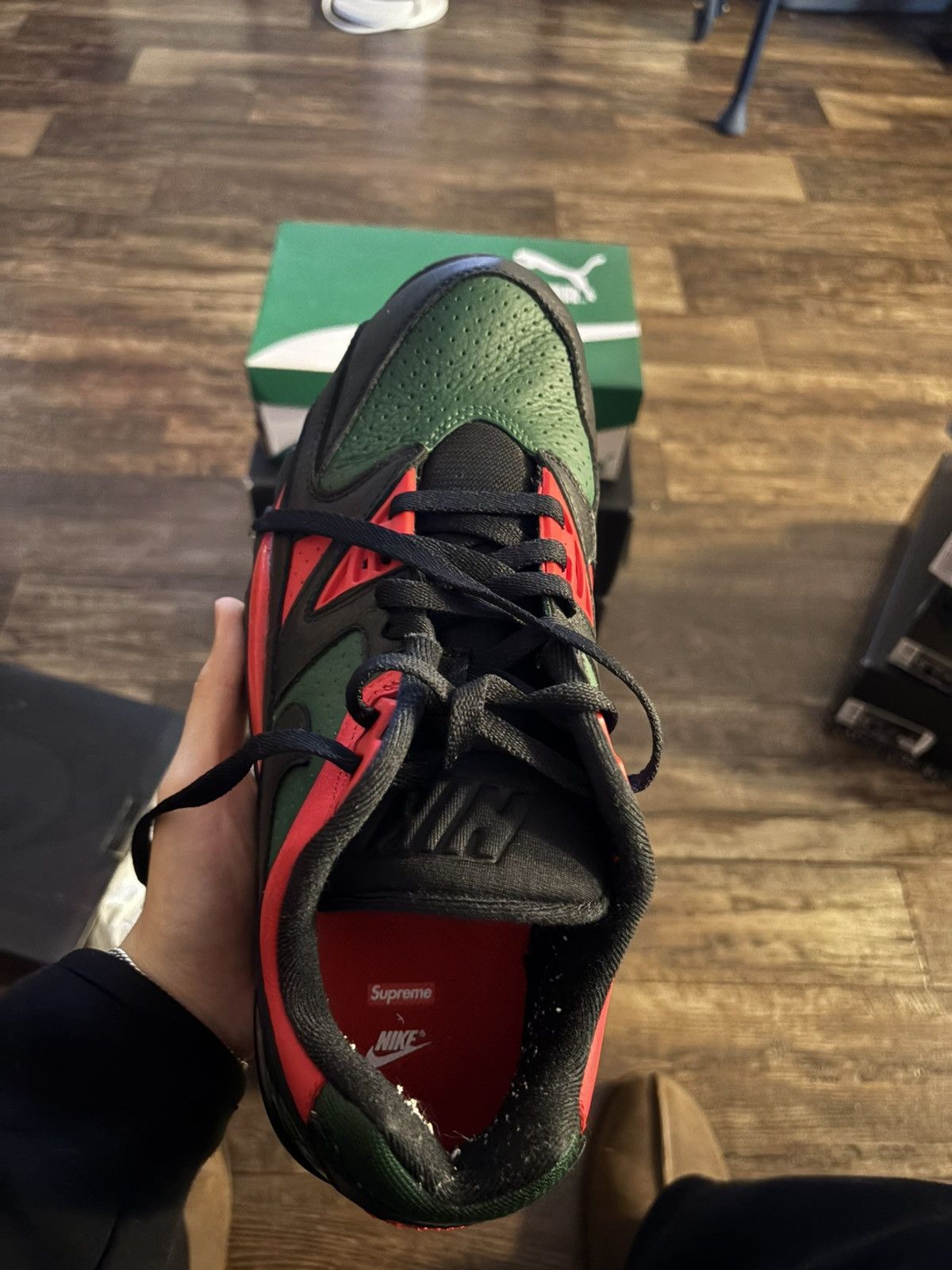 Nike Nike Supreme Air Cross Trainer 3 Low Black Gorge Green Size US 12 / EU 45 - 6 Thumbnail