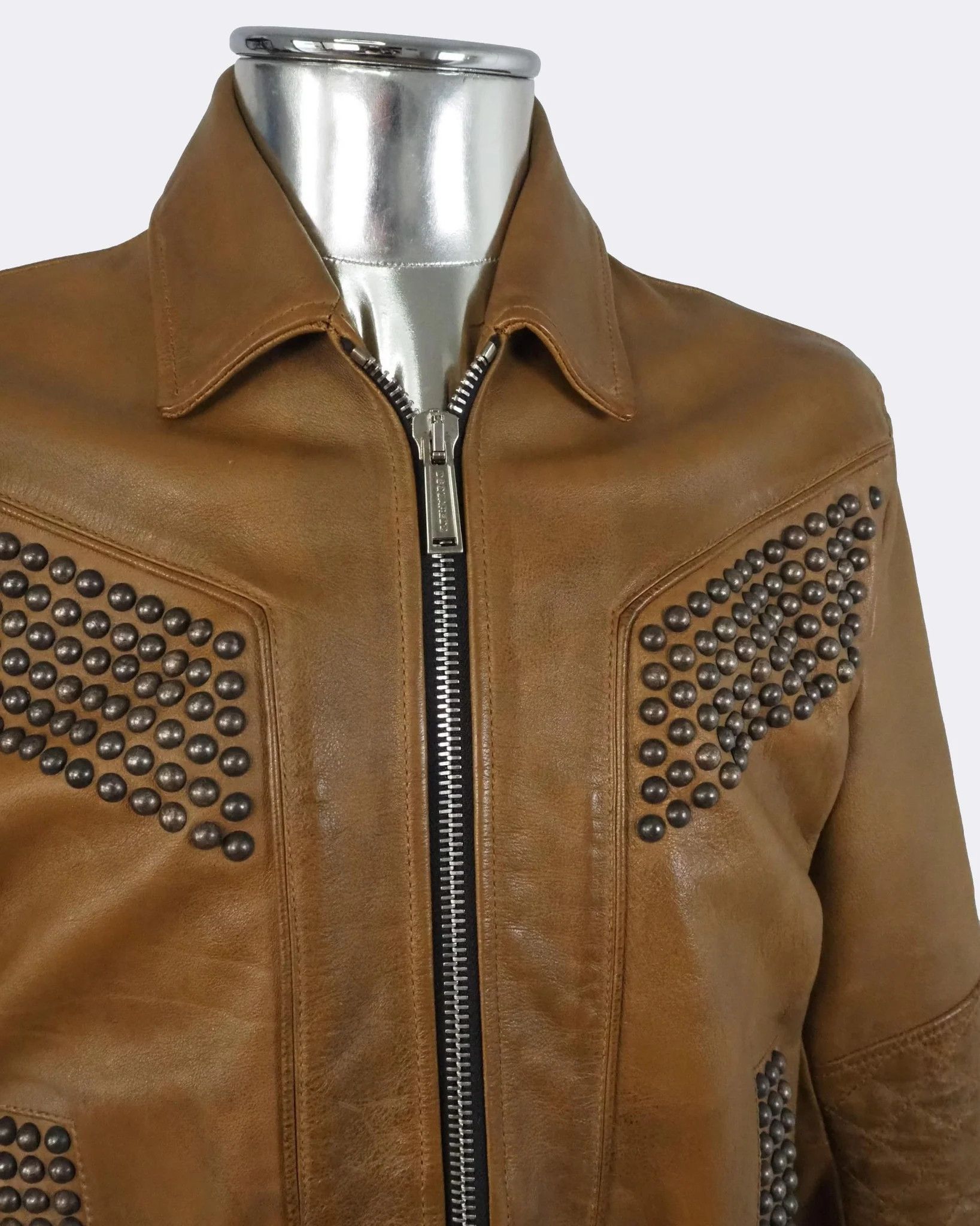 Dsquared2 Men's Dsquared2 Studded Calfskin Leather Jacket $2350 Size US M / EU 48-50 / 2 - 6 Thumbnail