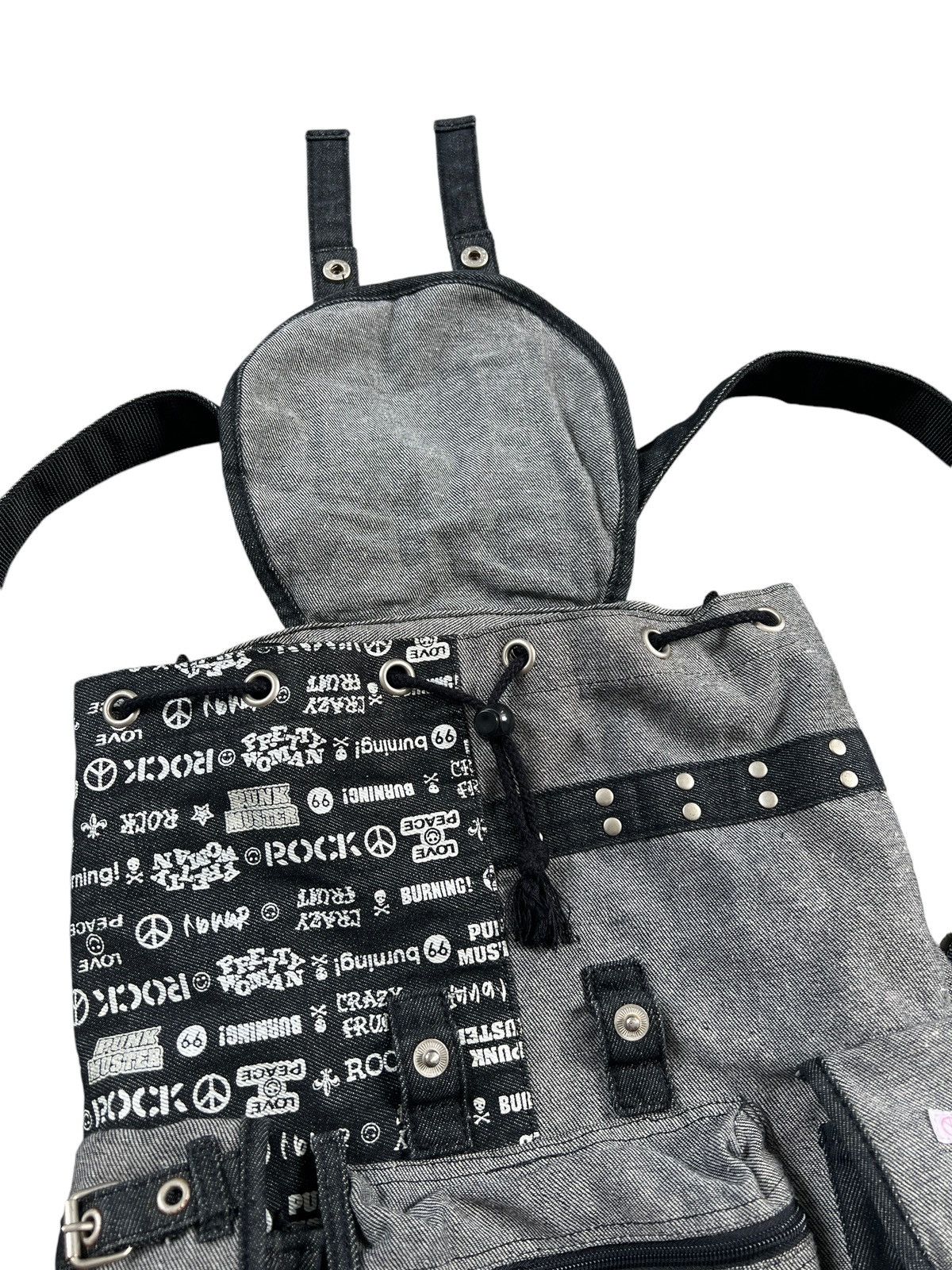 Japanese Brand Love & Peace 🇯🇵 Bondage Punk Tanker Backpack Size ONE SIZE - 16 Thumbnail