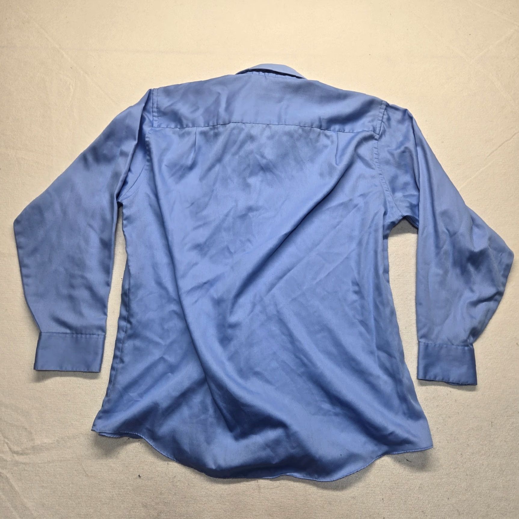 Geoffrey Beene VINTAGE Geoffrey Beene Dress Shirt Men XL Blue Solid 17 34/35 Business Casual Size 46R - 7 Thumbnail