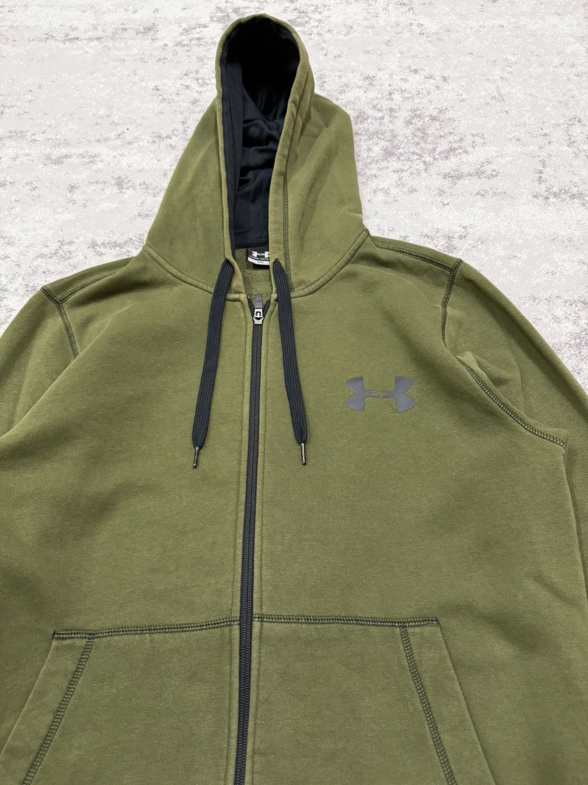 Under Armour Under Armour Olive Green Zip Up Sweater Hoodie Size US M / EU 48-50 / 2 - 7 Thumbnail
