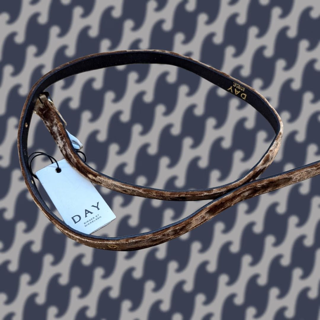 Vintage DAY Birger et Mikkelsen Womens Belt S-M Lupin Suede Animal Print Belt Brown Cognac Buckle Fans Size ONE SIZE - 1 Thumbnail