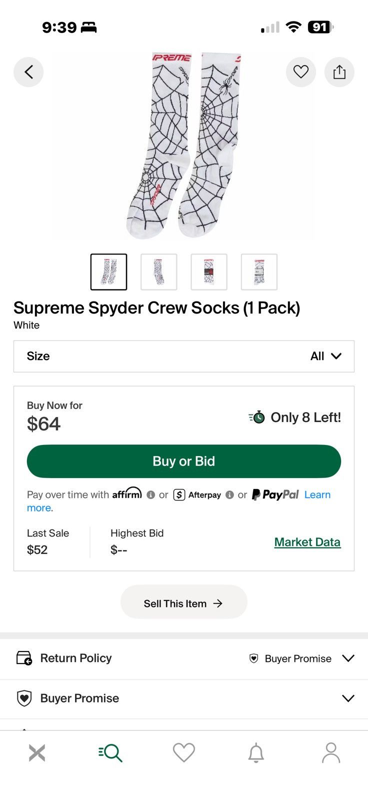 Spyder × Supreme Supreme x Spyder Socks Size ONE SIZE - 3 Thumbnail